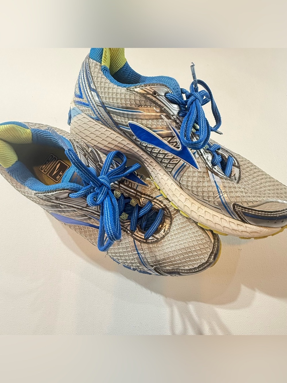 Brooks Adrenaline GTS 15 Running Shoes Women’s 8.5 Silver Blue Athletic Sneakers